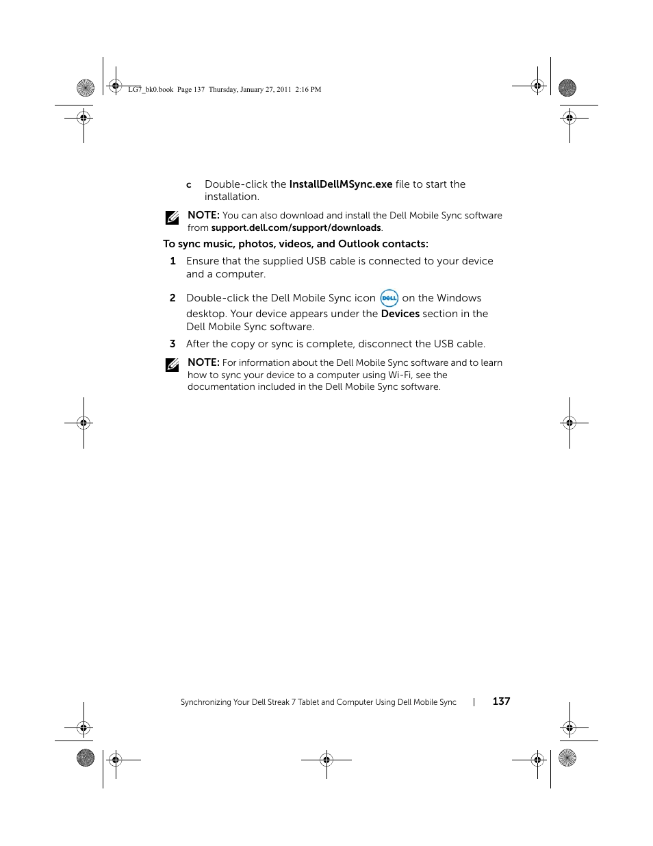 Dell Mobile Streak 7 Wifi Only User Manual | Page 137 / 145