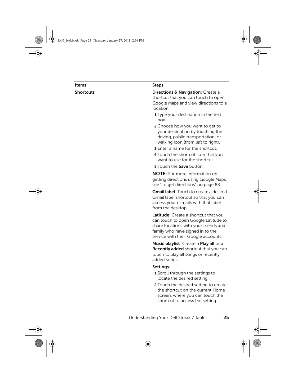 Dell Mobile Streak 7 Wifi Only User Manual | Page 25 / 145
