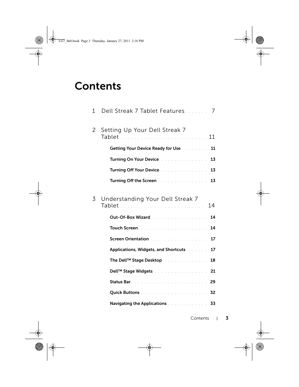 Dell Mobile Streak 7 Wifi Only User Manual | Page 3 / 145