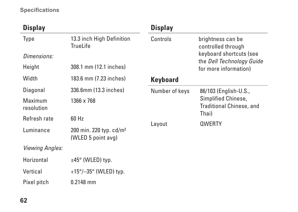 Dell Inspiron 1320 (Mid 2009) User Manual | Page 64 / 74