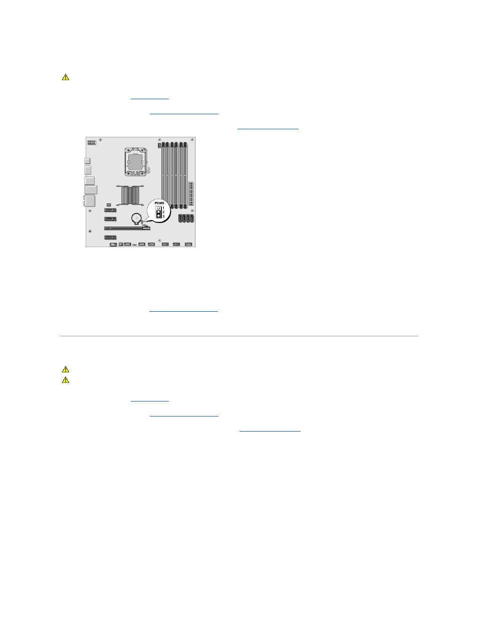 Clearing forgotten passwords, Clearing cmos settings | Dell Studio XPS 435 MT (Late 2008) User Manual | Page 33 / 40