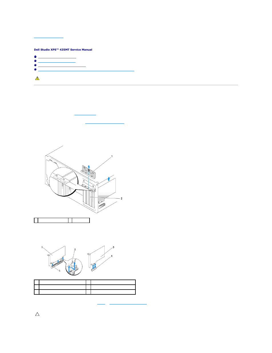 Replacing a pci express card, Removing a pci express card | Dell Studio XPS 435 MT (Late 2008) User Manual | Page 5 / 40