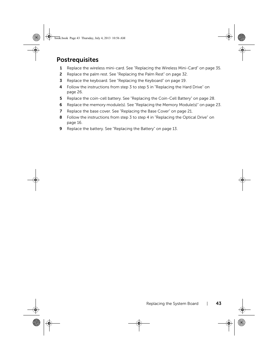 Postrequisites | Dell Inspiron 17 (3737, Mid 2013) User Manual | Page 43 / 71