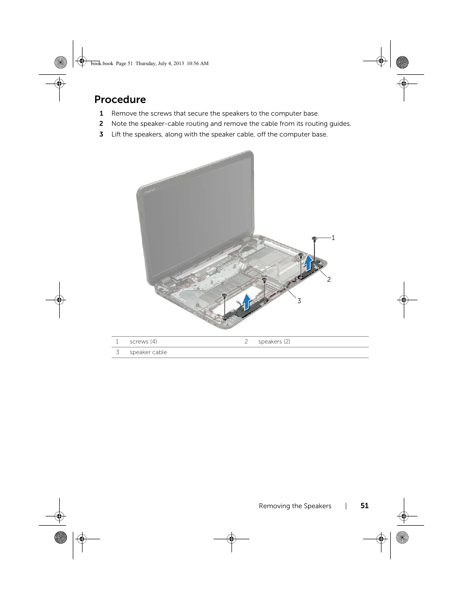 Procedure | Dell Inspiron 17 (3737, Mid 2013) User Manual | Page 51 / 71