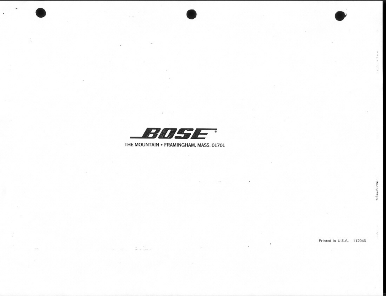 Bose 301 User Manual | Page 12 / 12