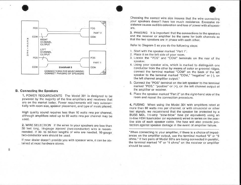 Bose 301 User Manual | Page 8 / 12