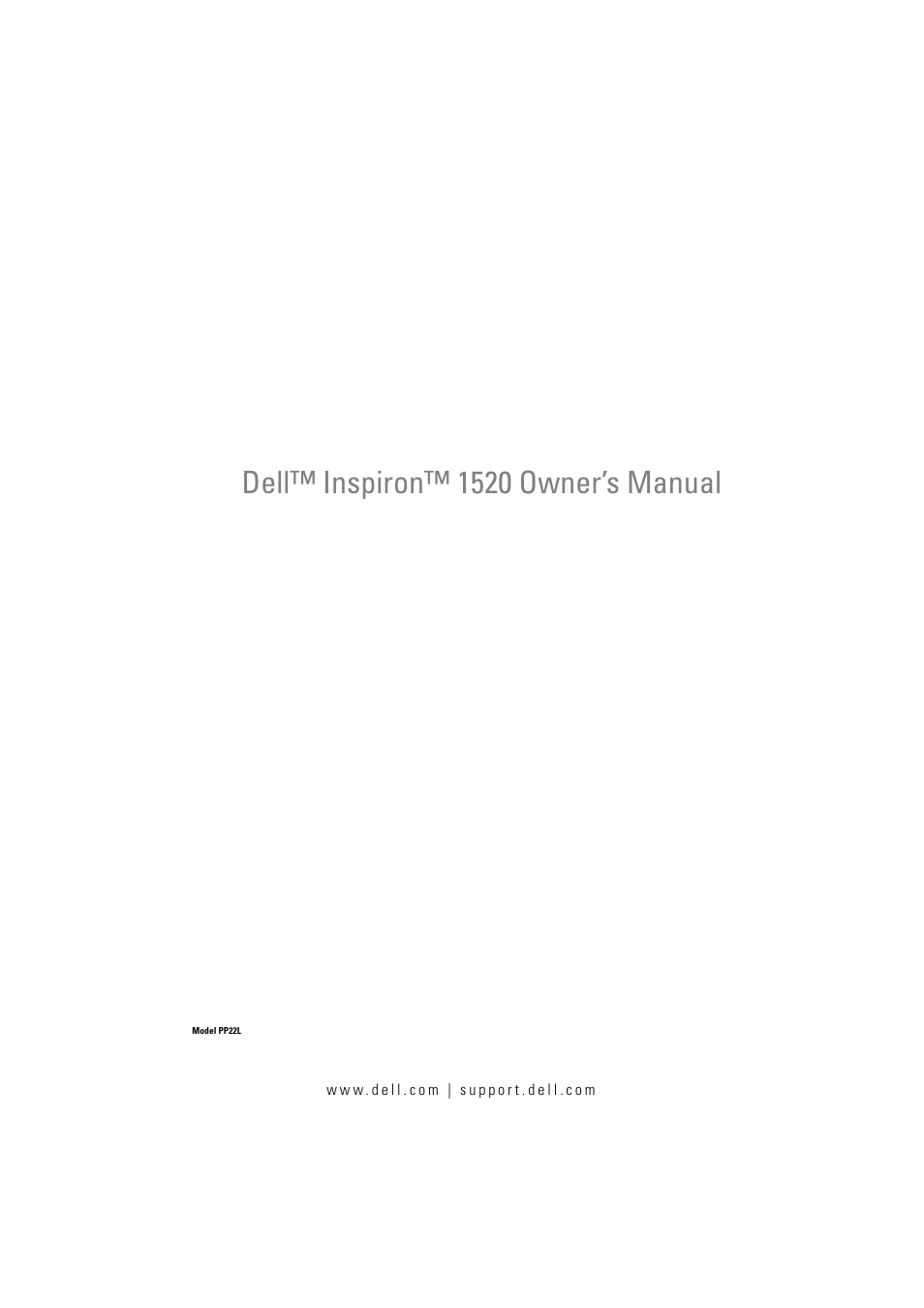 Dell Inspiron 1520 (Mid 2007) User Manual | 236 pages