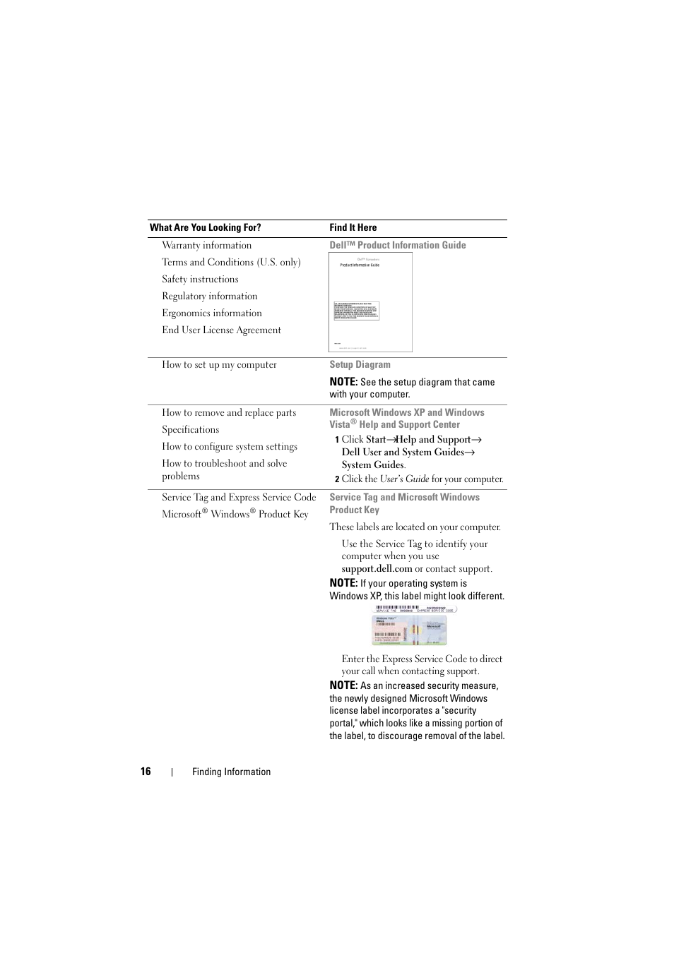 Dell Inspiron 1520 (Mid 2007) User Manual | Page 16 / 236