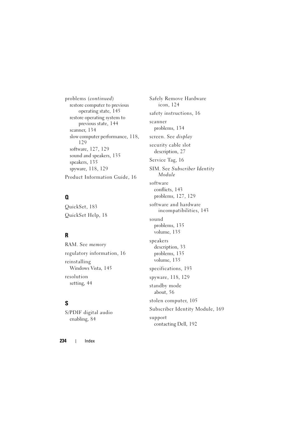 Dell Inspiron 1520 (Mid 2007) User Manual | Page 234 / 236