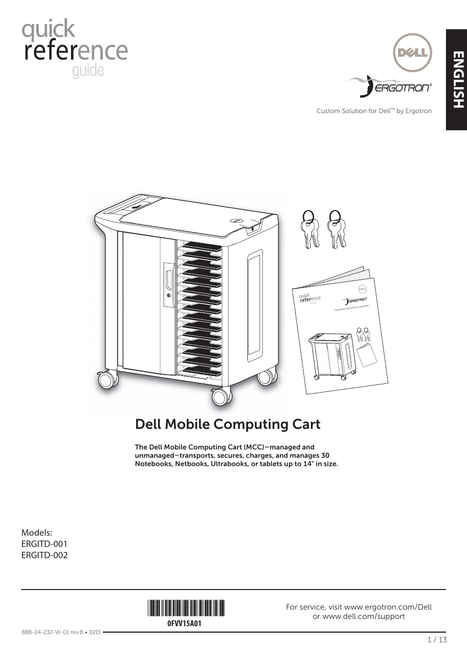 Dell Mobile Computing Cart (Unmanaged) User Manual | 13 pages