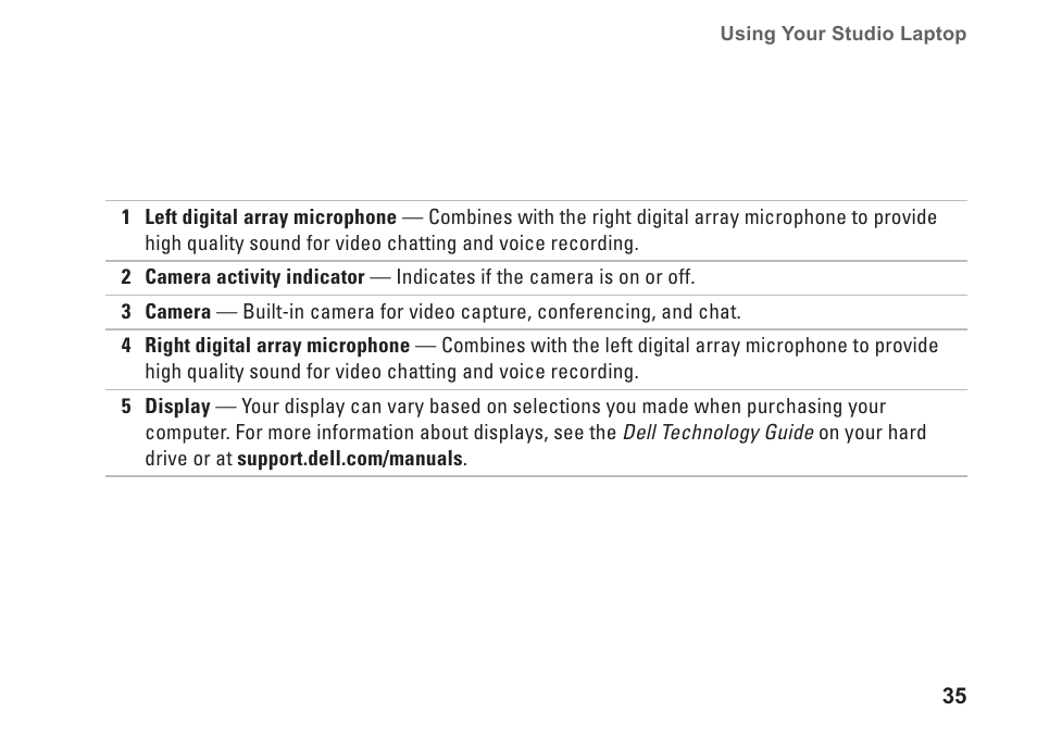 Dell Studio 1558 (Early 2010) User Manual | Page 37 / 102