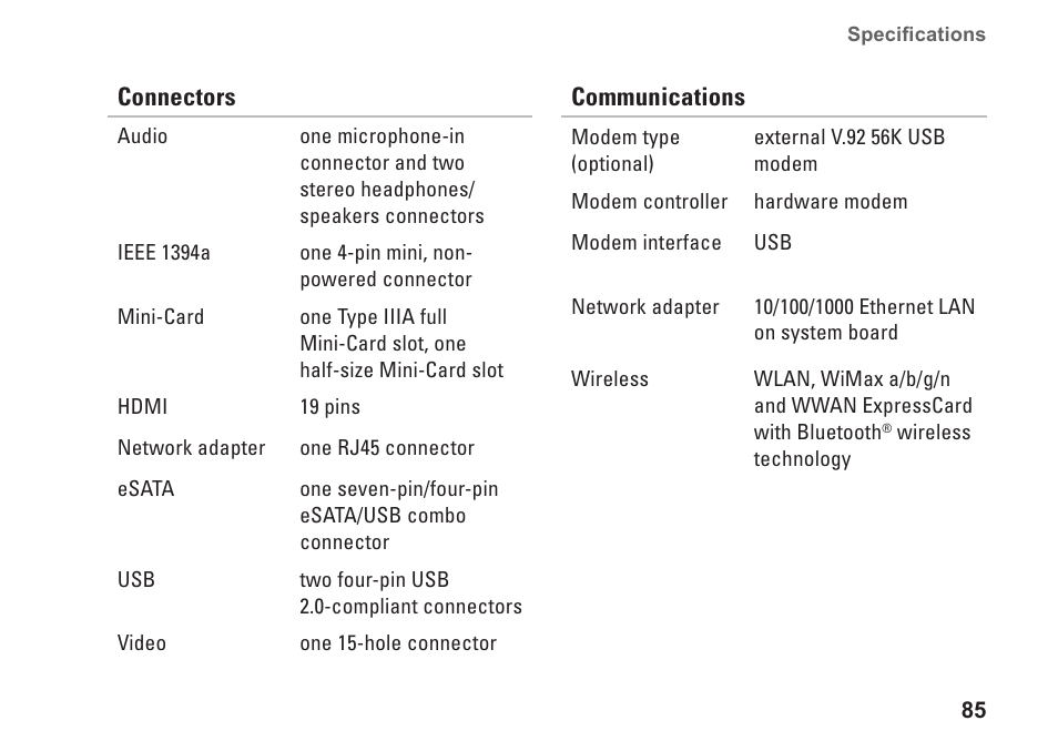 Dell Studio 1558 (Early 2010) User Manual | Page 87 / 102