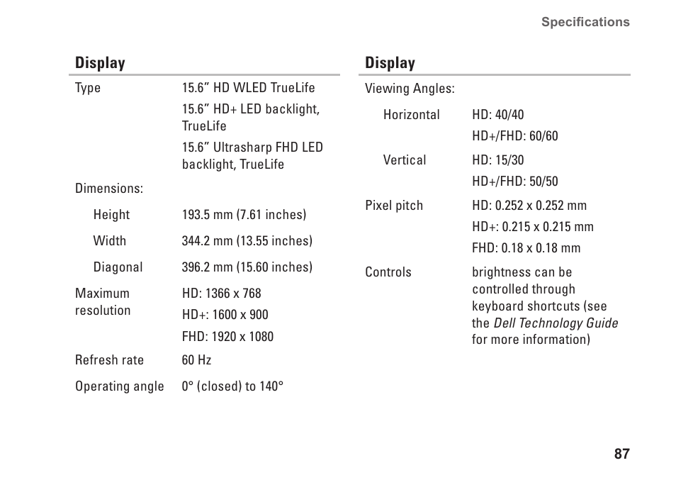 Dell Studio 1558 (Early 2010) User Manual | Page 89 / 102