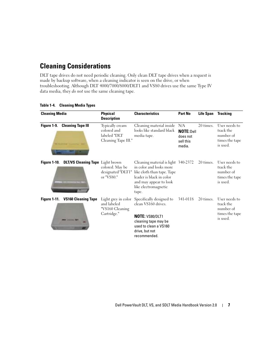 Cleaning considerations | Dell PowerVault 132T LTO/SDLT (Tape Library) User Manual | Page 9 / 20