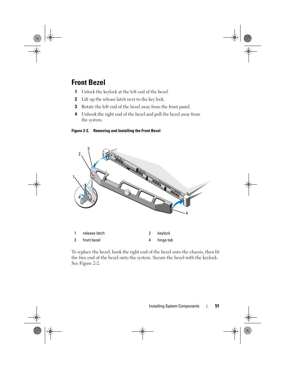 Front bezel | Dell PowerVault NX3500 User Manual | Page 51 / 118
