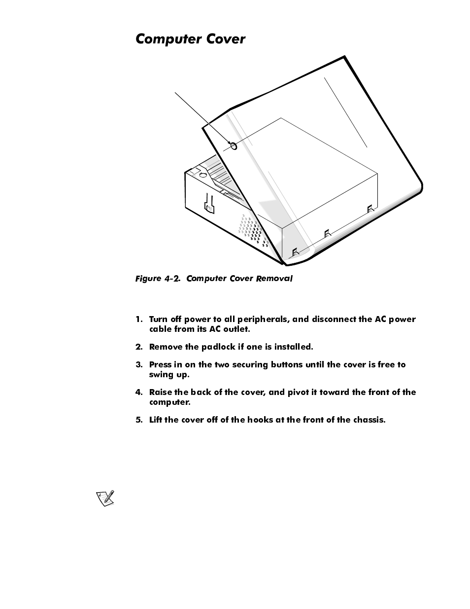 Computer cover, Computer cover -3, Figure 4-2. computer cover removal -3 | Rpsxwhu&ryhu | Dell OptiPlex E1 User Manual | Page 49 / 76