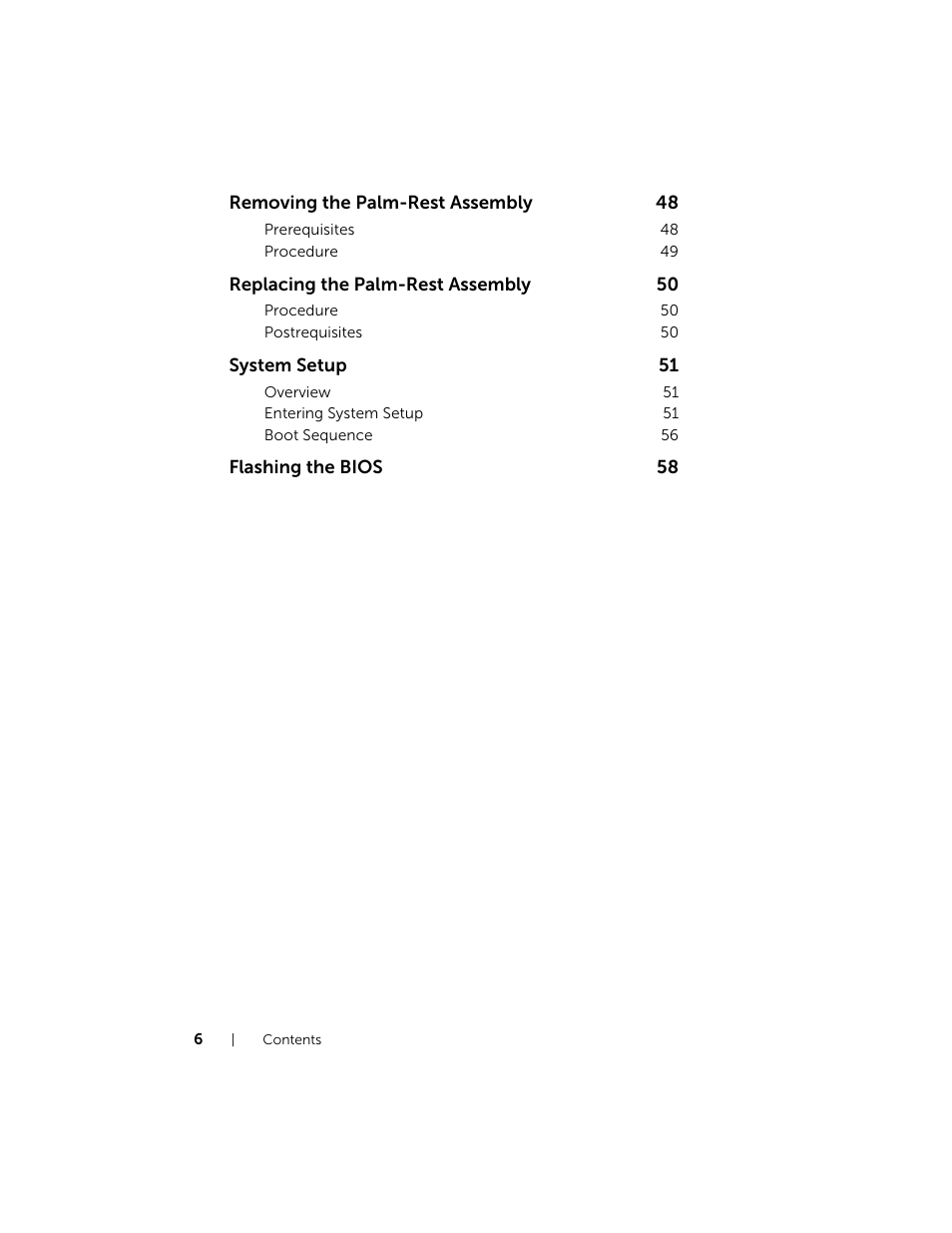 Removing the palm-rest assembly, Replacing the palm-rest assembly, System setup | Flashing the bios | Dell XPS 13 (9333, Late 2013) User Manual | Page 6 / 58