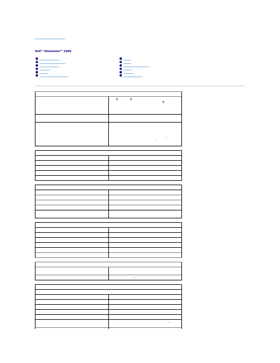 Technical specifications | Dell Dimension 2300 User Manual | Page 36 / 51