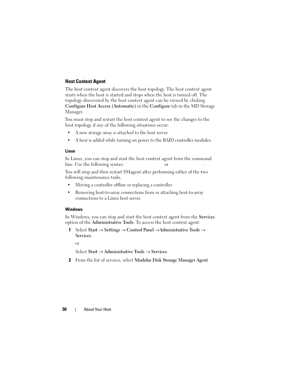 Host context agent | Dell PowerVault MD3000i User Manual | Page 50 / 114