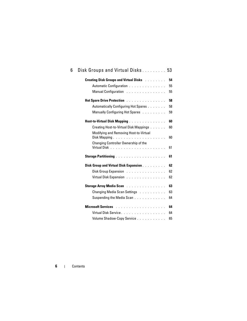 6disk groups and virtual disks | Dell PowerVault MD3000i User Manual | Page 6 / 114