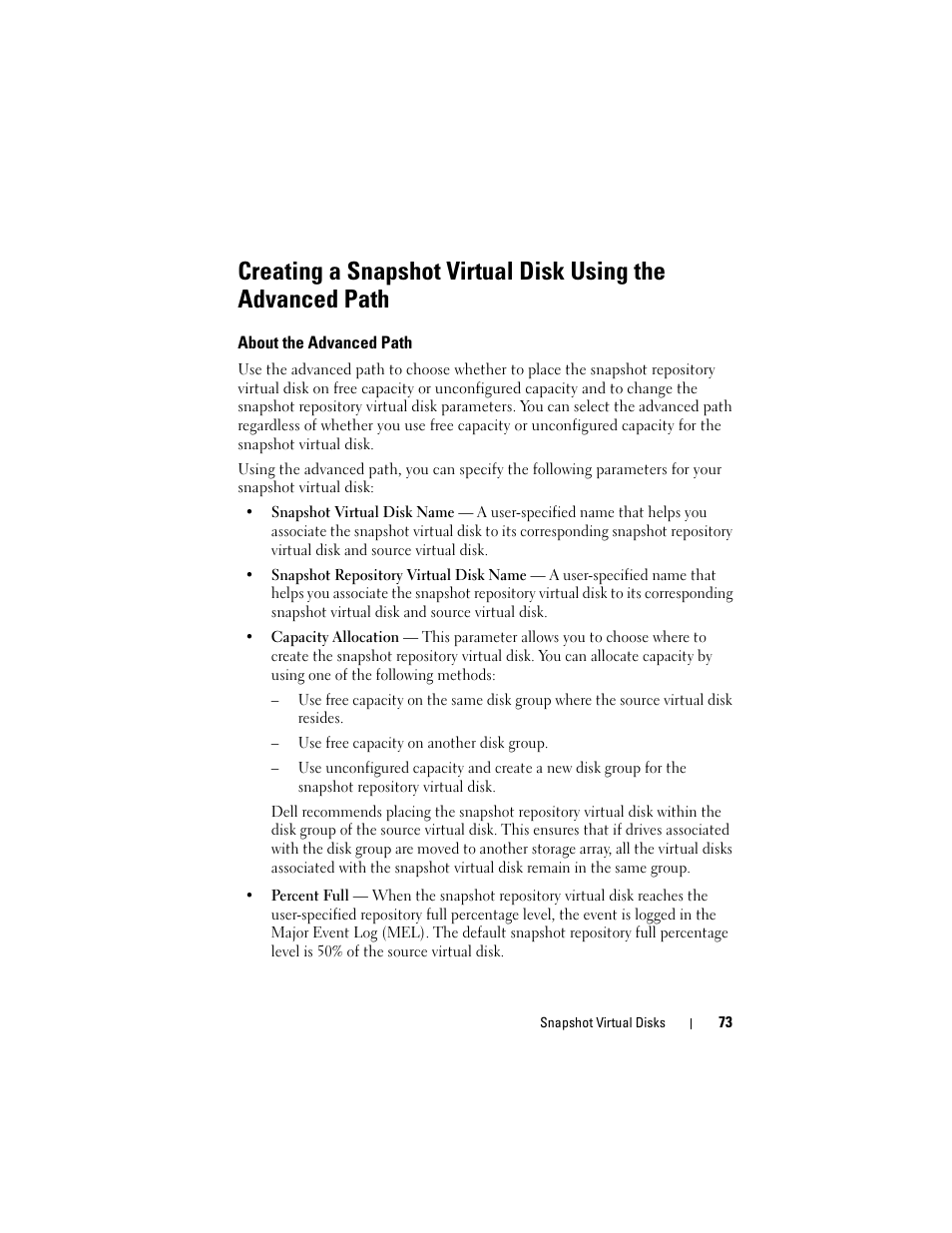 About the advanced path | Dell PowerVault MD3000i User Manual | Page 73 / 114