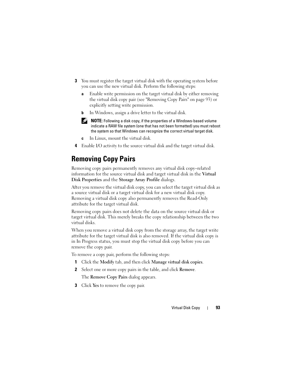 Removing copy pairs | Dell PowerVault MD3000i User Manual | Page 93 / 114