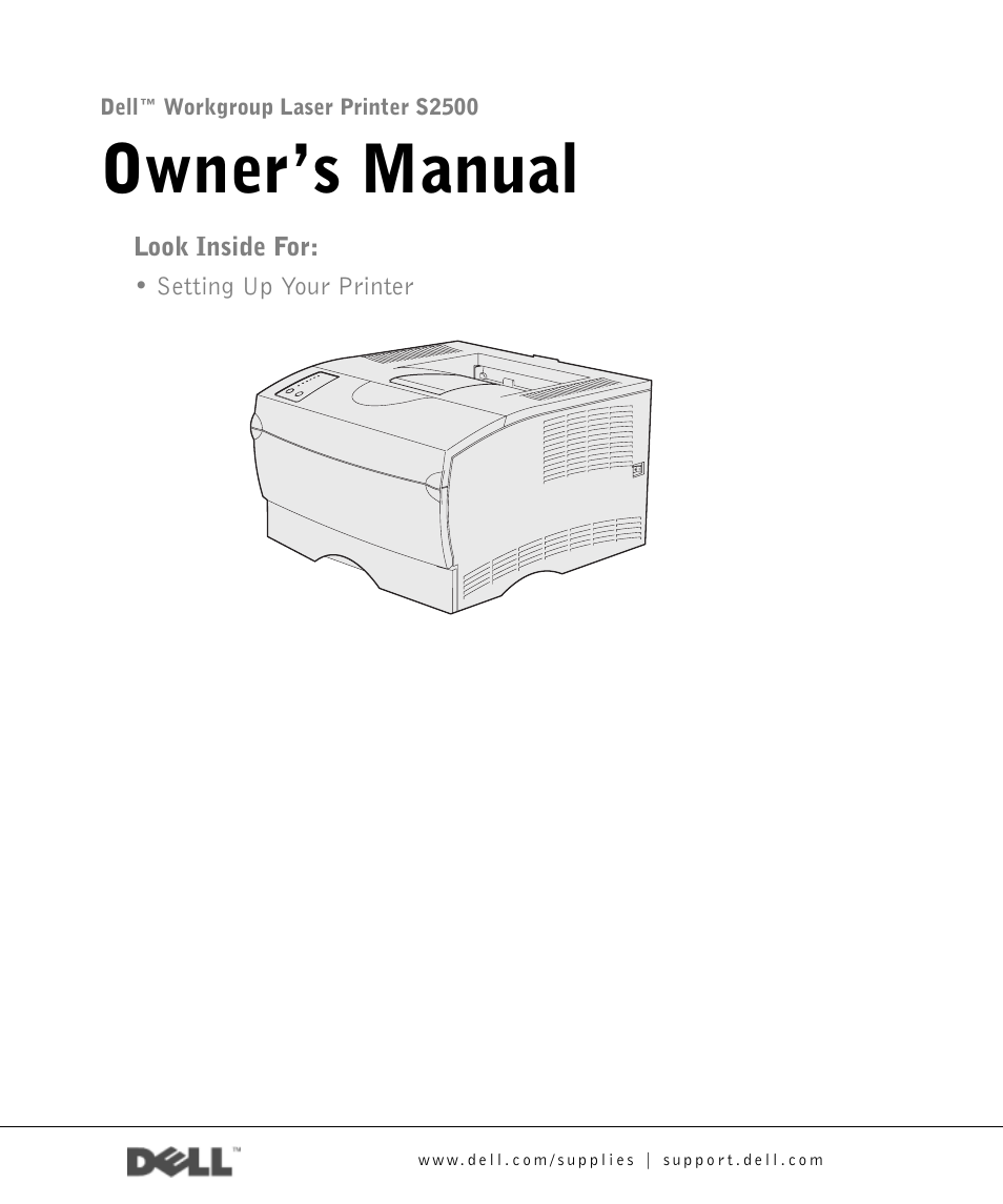 Dell Workgroup Laser Printer S2500/S2500n User Manual | 124 pages