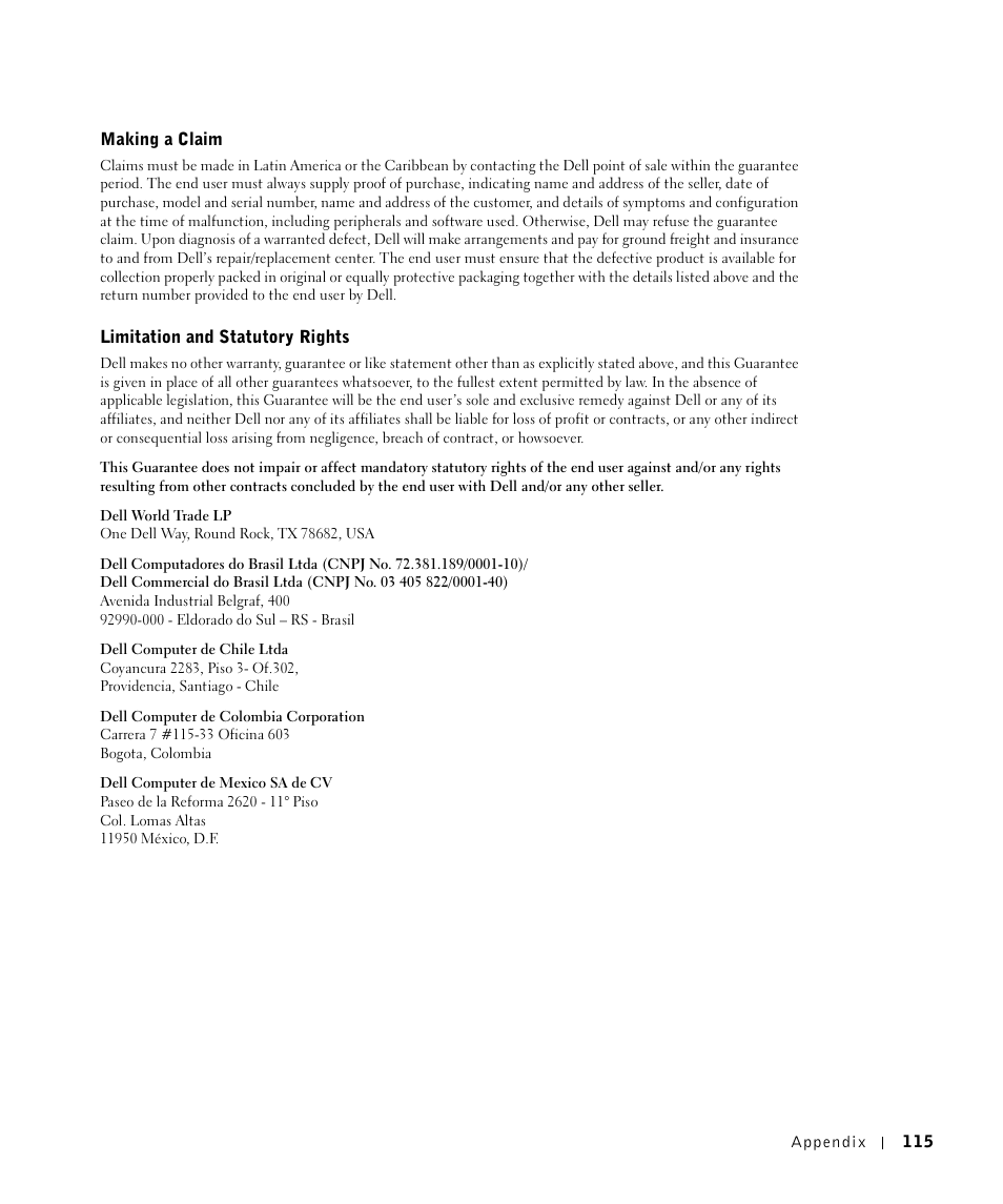 Dell Workgroup Laser Printer S2500/S2500n User Manual | Page 115 / 124