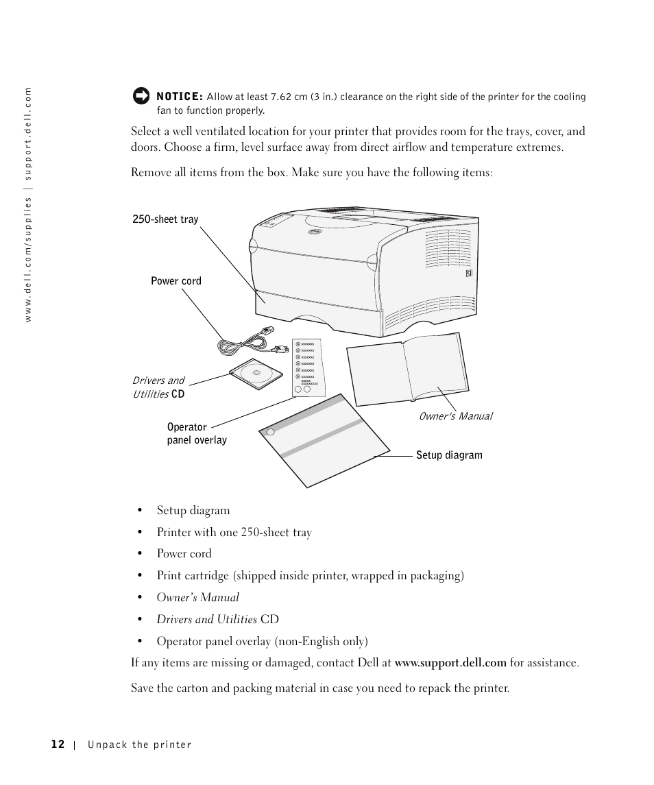 Dell Workgroup Laser Printer S2500/S2500n User Manual | Page 12 / 124