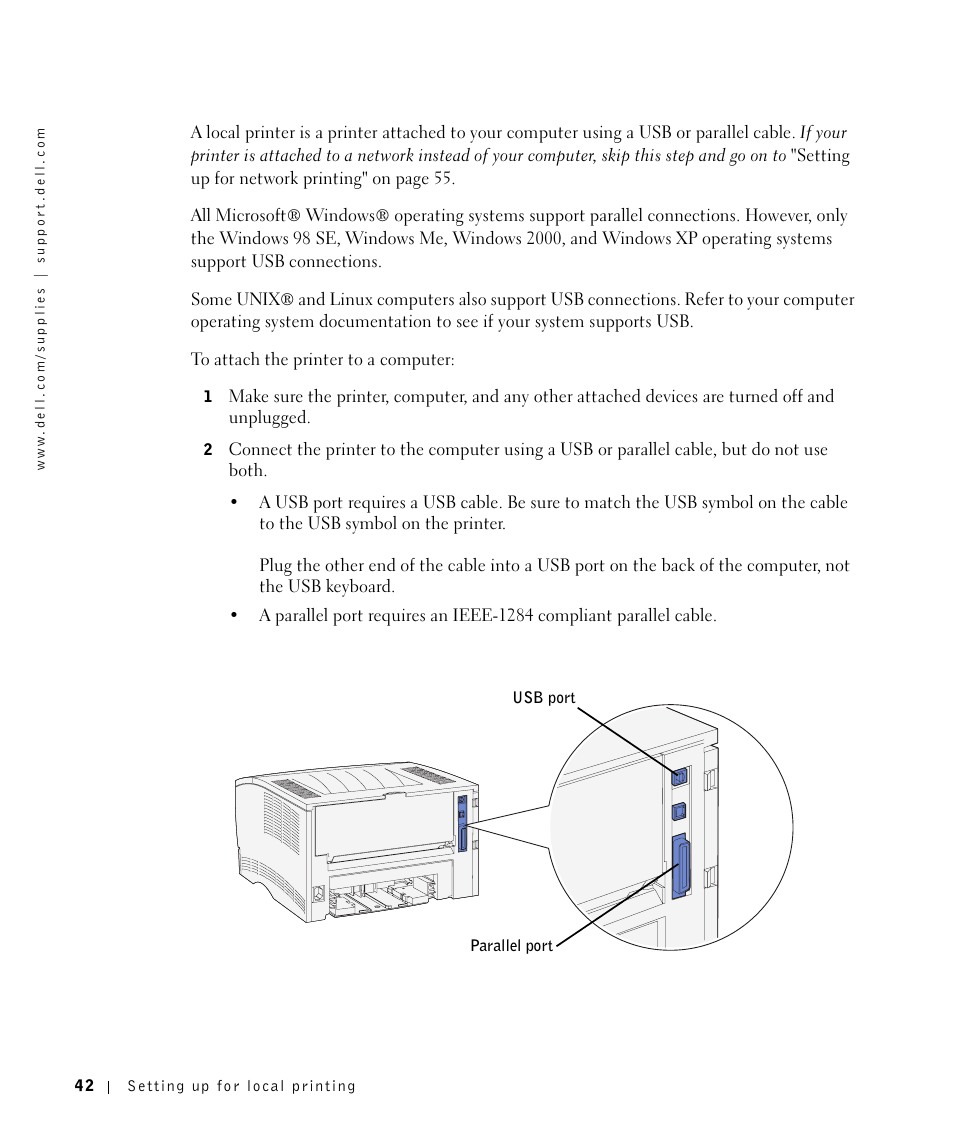 Dell Workgroup Laser Printer S2500/S2500n User Manual | Page 42 / 124