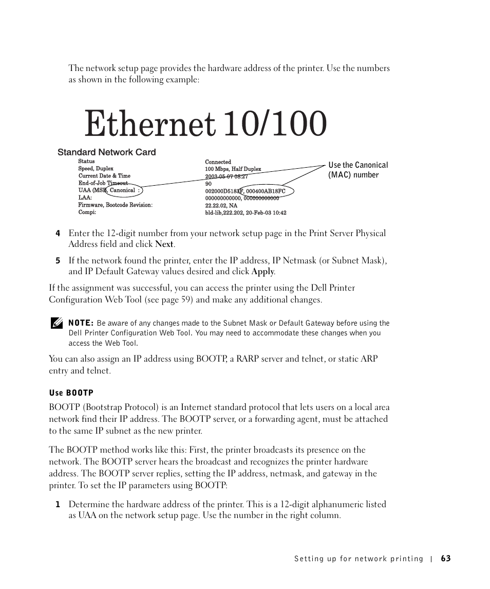 Dell Workgroup Laser Printer S2500/S2500n User Manual | Page 63 / 124