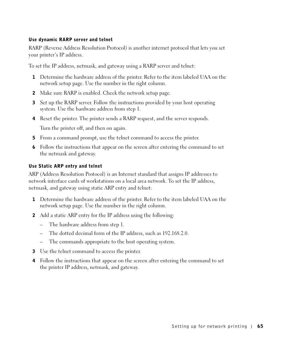 Dell Workgroup Laser Printer S2500/S2500n User Manual | Page 65 / 124