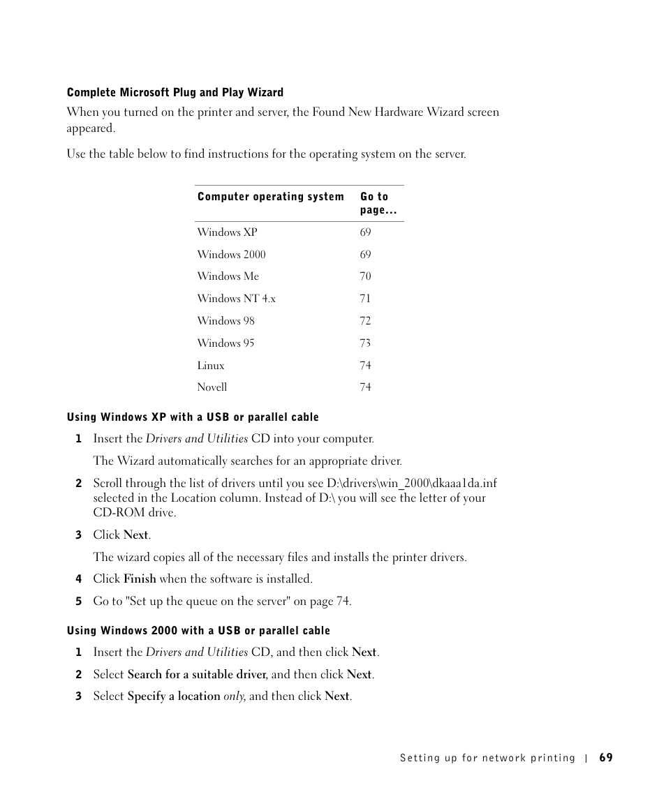 Dell Workgroup Laser Printer S2500/S2500n User Manual | Page 69 / 124