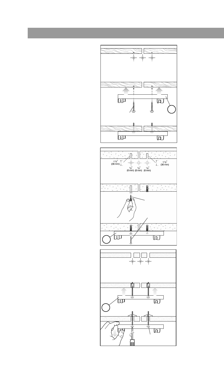 Wood wall masonry wall wallboard wall, 10 x 1, In. (#10 x 40 mm) | Bose Speakers User Manual | Page 10 / 12