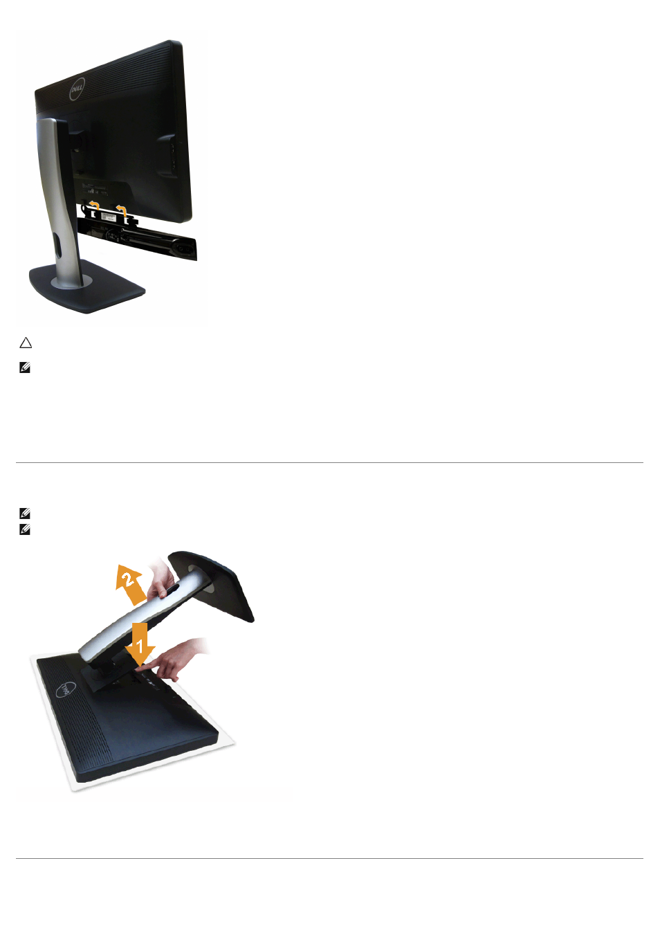 Removing the stand, Wall mounting (optional) | Dell P2412H Monitor User Manual | Page 22 / 56