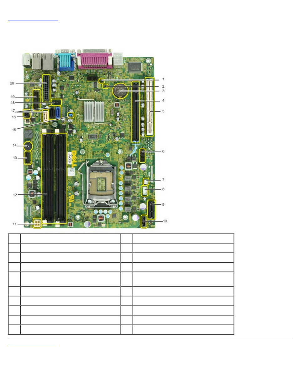 System board layout | Dell OptiPlex 980 (Early 2010) User Manual | Page 12 / 78