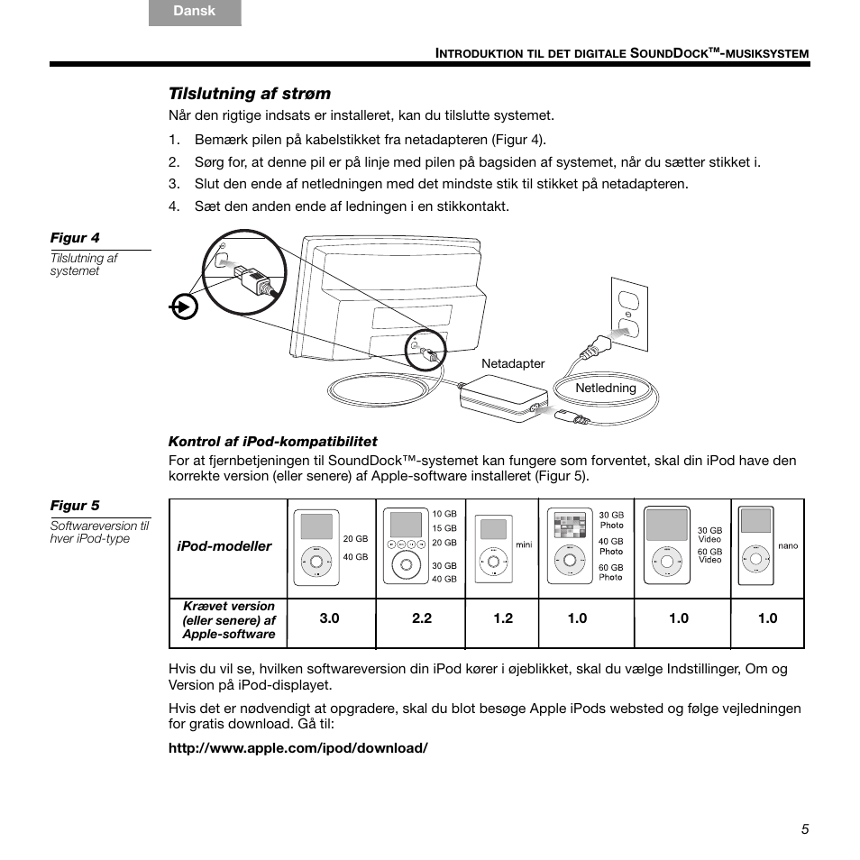Tilslutning af strøm | Bose 336 User Manual | Page 15 / 72