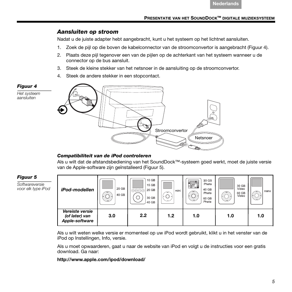 Aansluiten op stroom | Bose 336 User Manual | Page 57 / 72