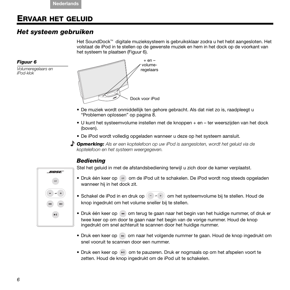 Rvaar, Geluid, Het systeem gebruiken | Bose 336 User Manual | Page 58 / 72