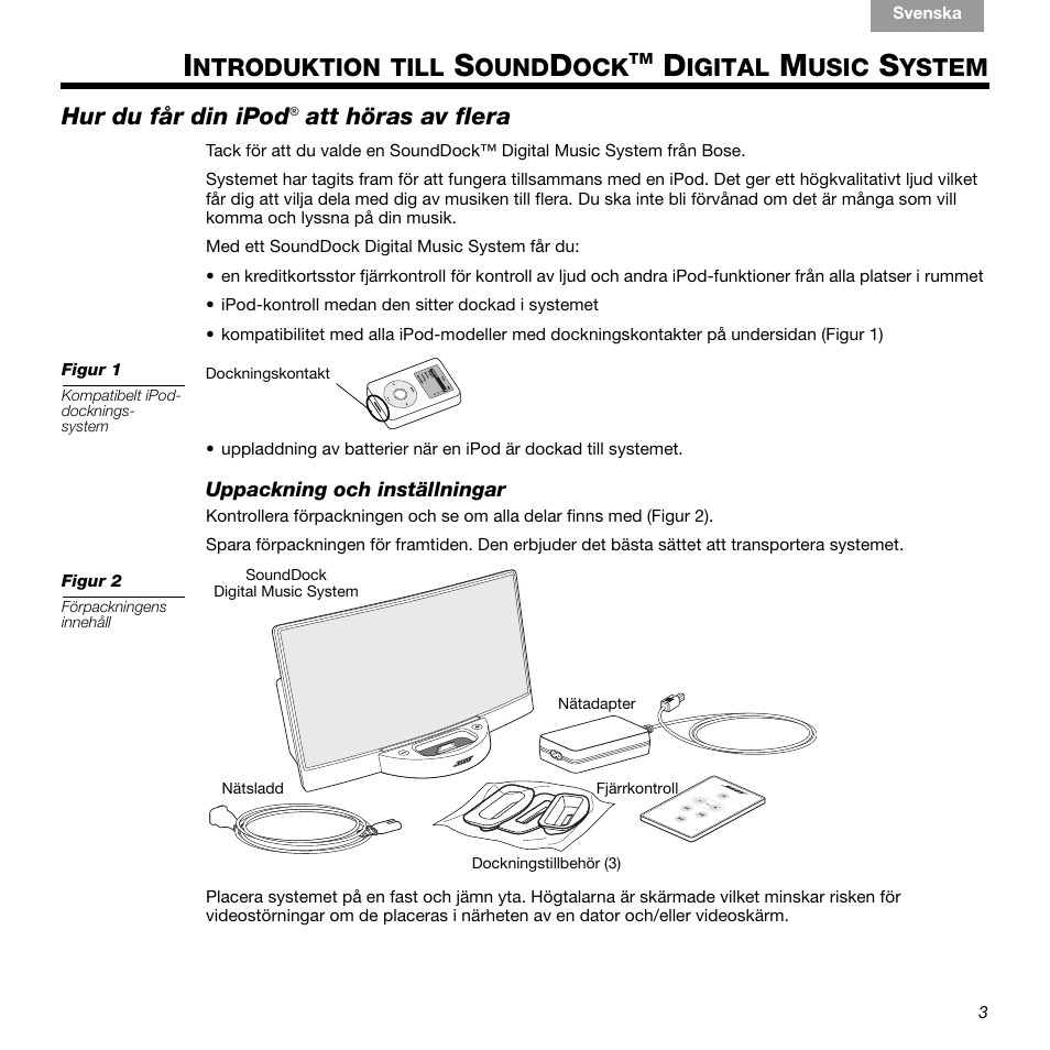 Ntroduktion, Till, Ound | Igital, Usic, Ystem | Bose 336 User Manual | Page 63 / 72