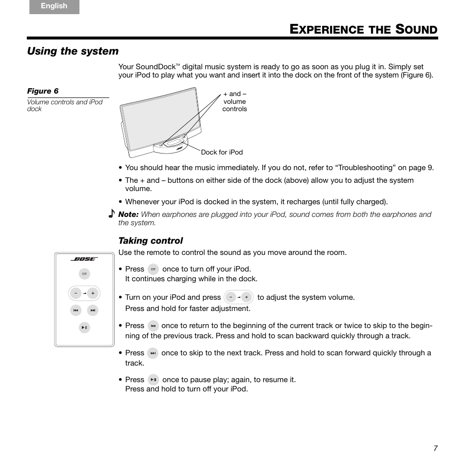 Xperience, Ound, Using the system | Bose 336 User Manual | Page 7 / 72