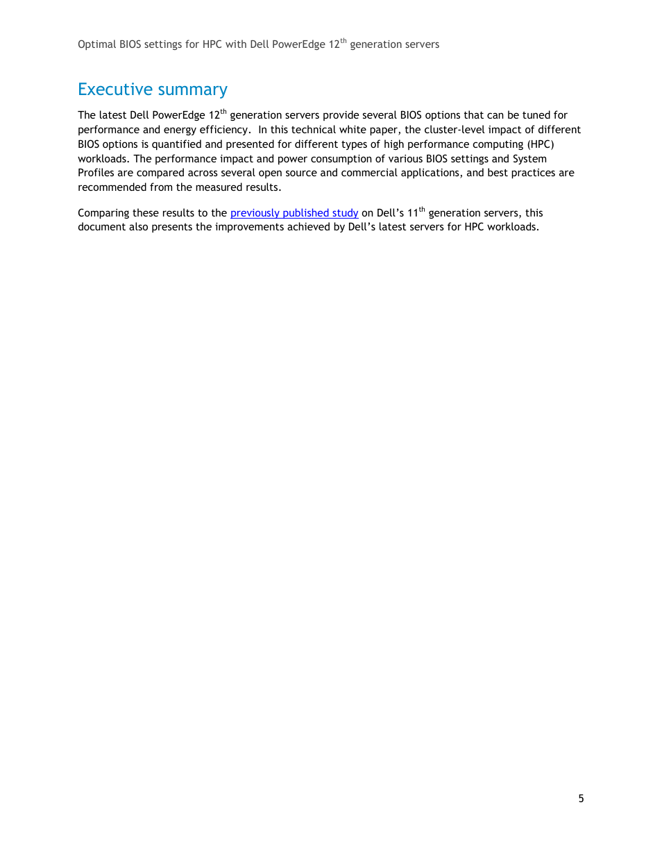 Executive summary | Dell PowerEdge 1655MC User Manual | Page 5 / 32