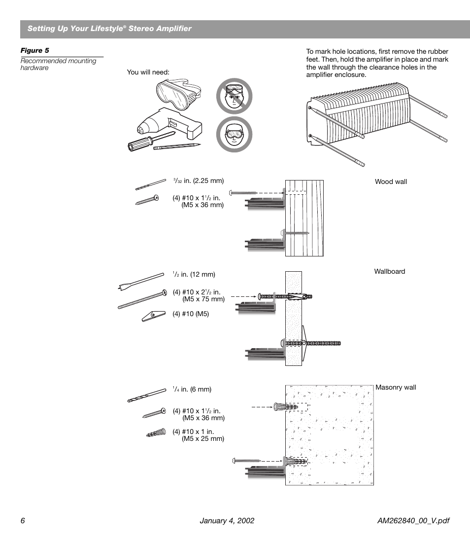 Bose AM262840 User Manual | Page 8 / 22