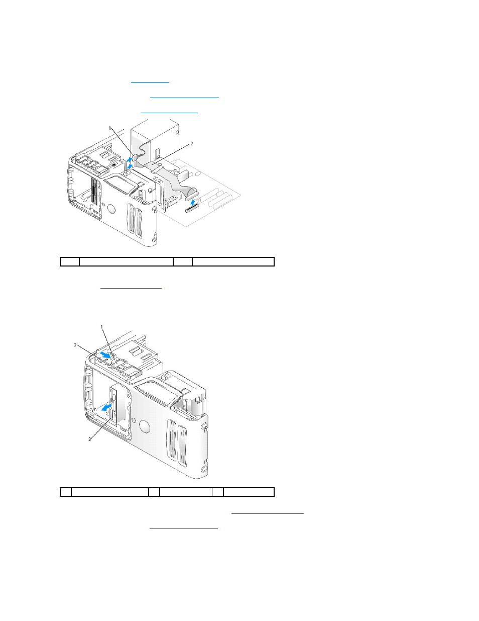 Removing a floppy drive | Dell Dimension E521 User Manual | Page 31 / 63