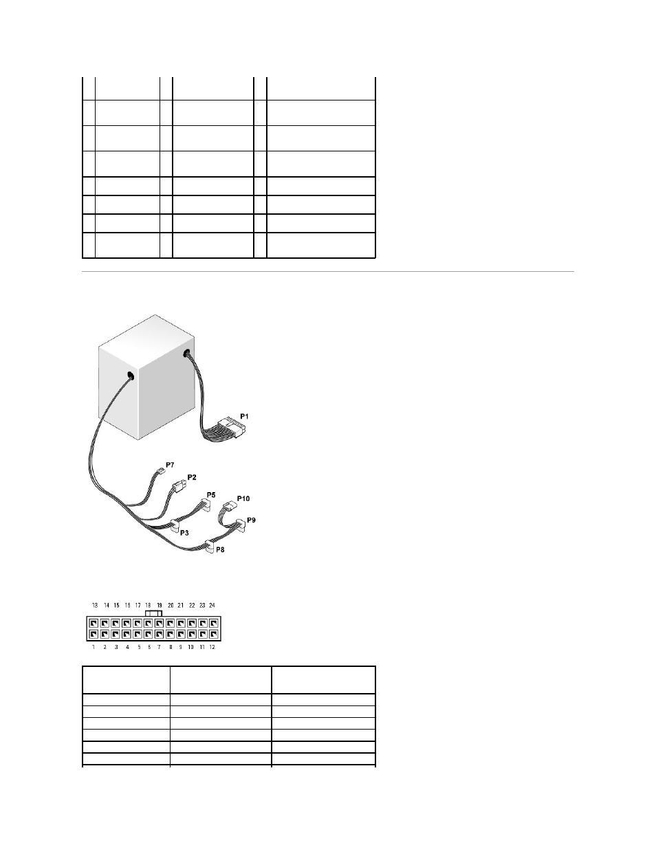 Power supply dc connector pin assignments | Dell Dimension E521 User Manual | Page 61 / 63