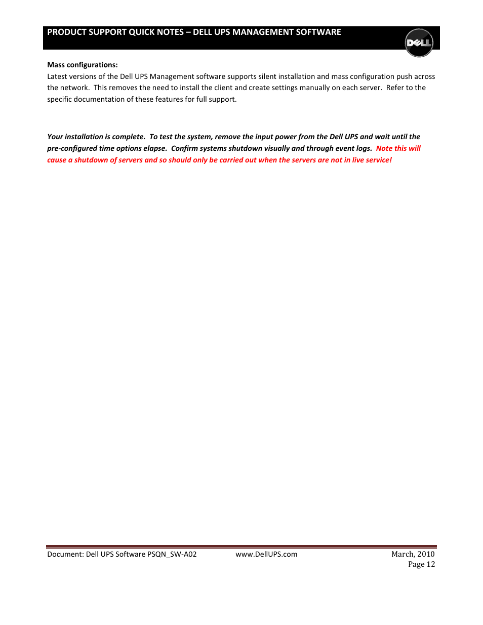 Dell UPS 2700R User Manual | Page 12 / 14