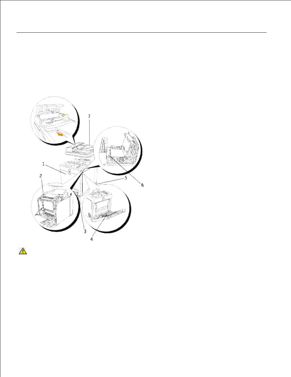 Identifying the location of paper jams | Dell 3115cn Color Laser Printer User Manual | Page 379 / 634