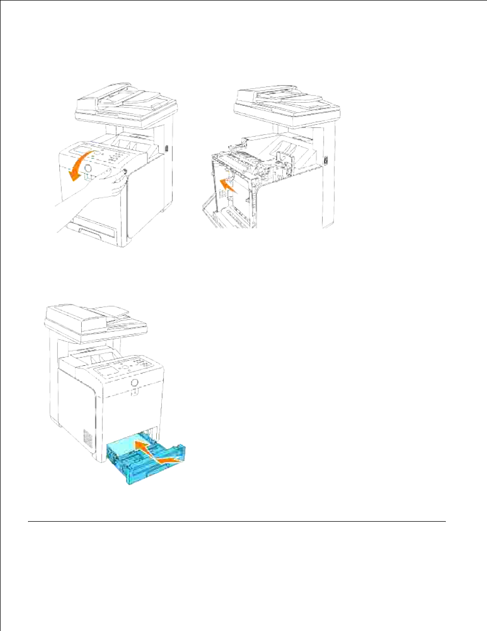 Removing print jams from the standard tray | Dell 3115cn Color Laser Printer User Manual | Page 383 / 634