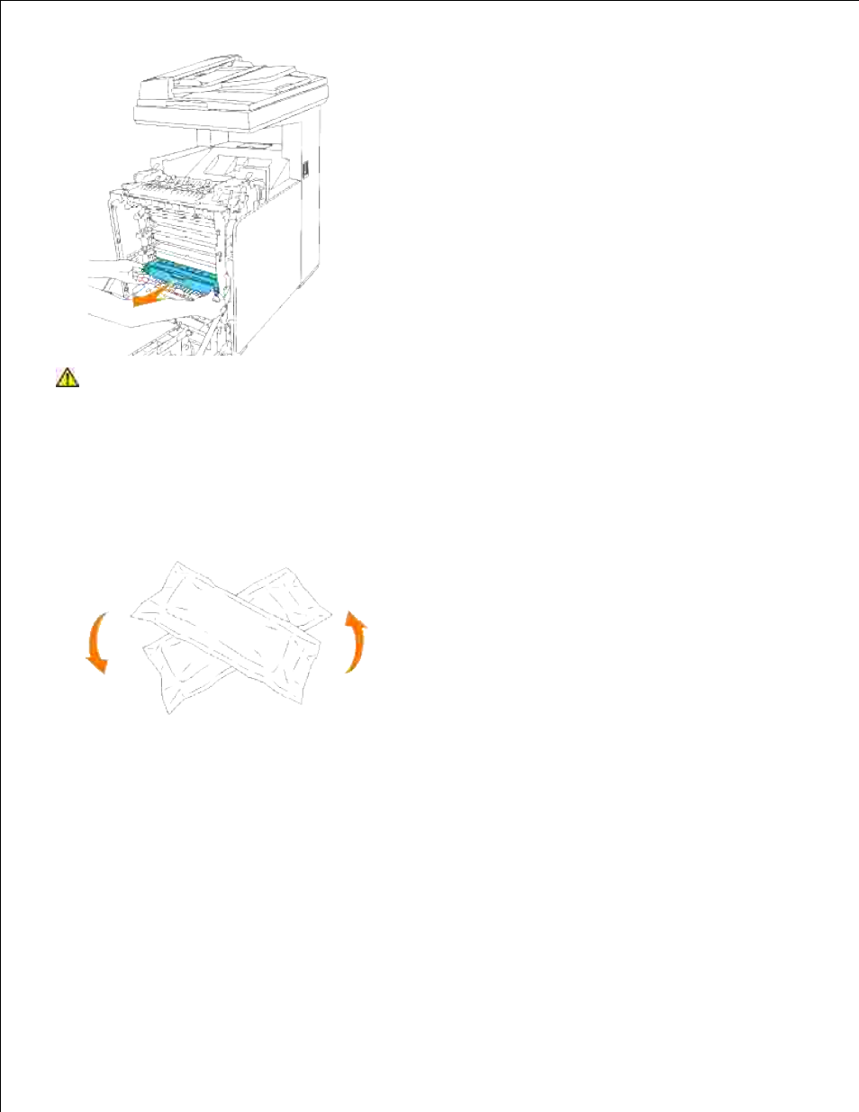 Installing a new print cartridge | Dell 3115cn Color Laser Printer User Manual | Page 483 / 634