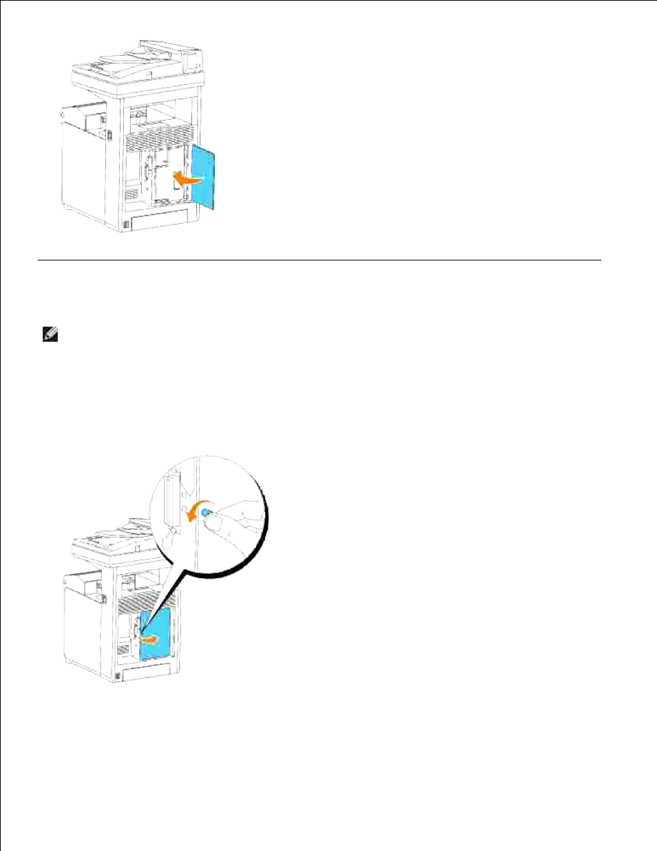 Removing the optional multi-protocol card | Dell 3115cn Color Laser Printer User Manual | Page 514 / 634